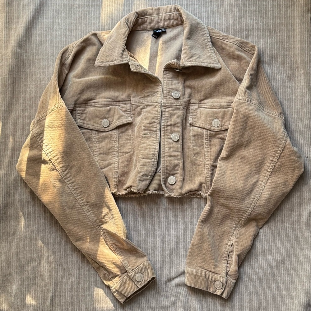 Windsor Beige Cropped Jean Jacket